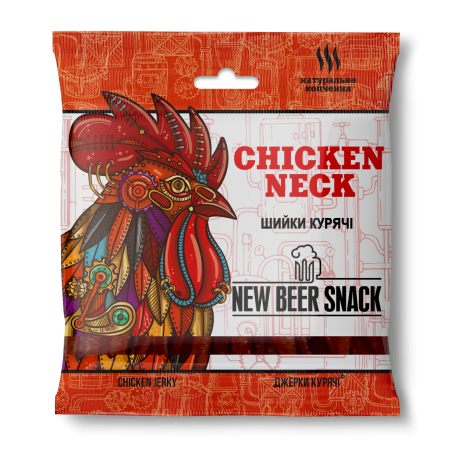 Шийки курячі сирокопчені "Chicken neck" TM NEW BEER SNACK 100 г