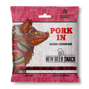 Свинина сиров’ялена "Pork in" TM NEW BEER SNACK 50 г