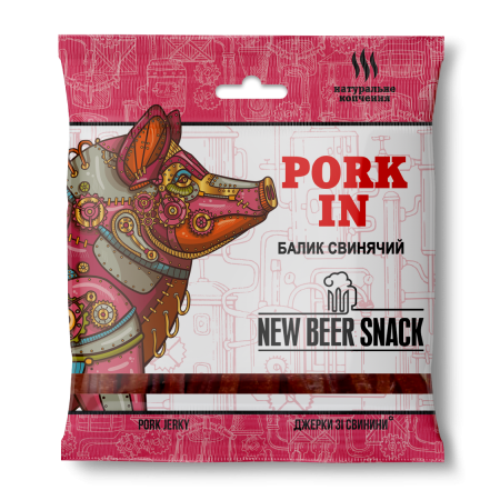 Свинина сиров’ялена "Pork in" TM NEW BEER SNACK 50 г