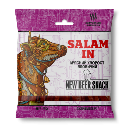 М’ясний хворост яловичий сиров’ялений "Salam in" TM NEW BEER SNACK 50 г